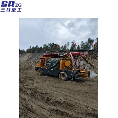 Wet robotic shotcrete machine reach for 16m slope support